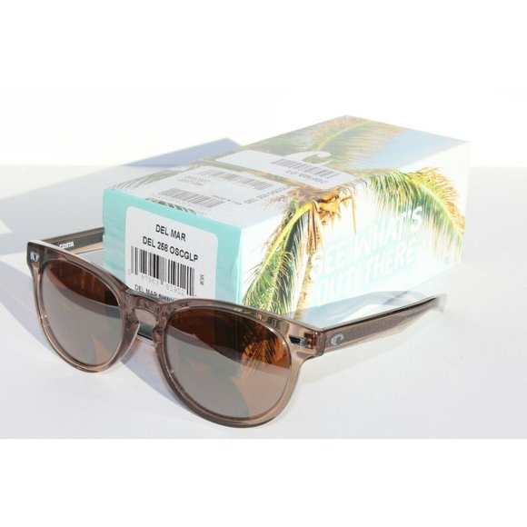 COSTA DEL MAR Del Mar POLARIZED Shiny Taupe Crystal/Copper Silver Mirror 580G main image 7